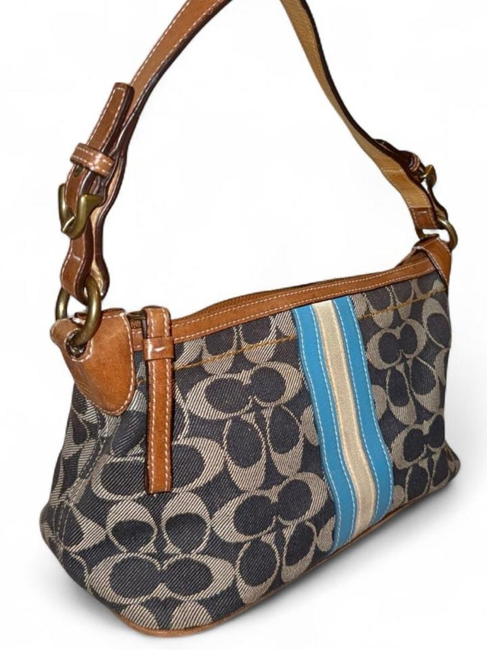 Y2K Coach Denim Demi Signature Shoulder Bag – Style 7041